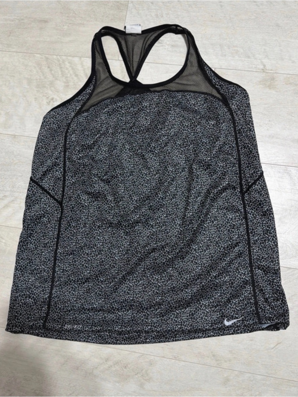 Nike Black/Grey Mesh Yoke Racerback Tank